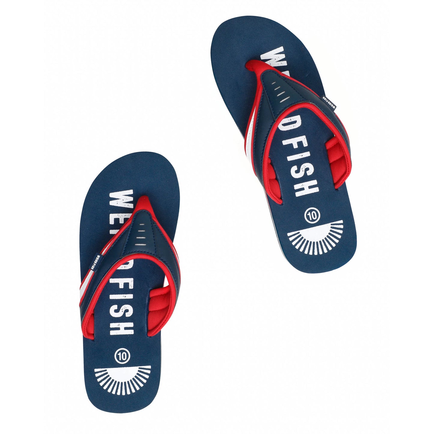 Dark Navy - Pack Shot - Weird Fish Mens Columbia Logo Flip Flops