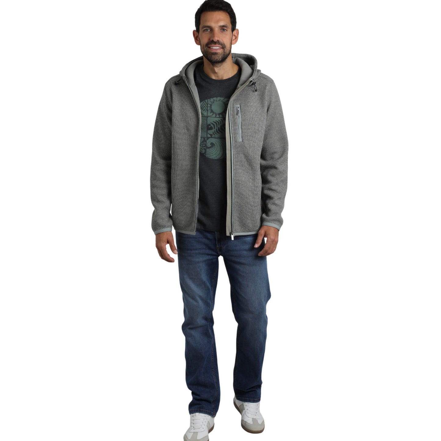 Limestone - Pack Shot - Weird Fish Mens Lockie Bonded Full Zip Fleece Jacket