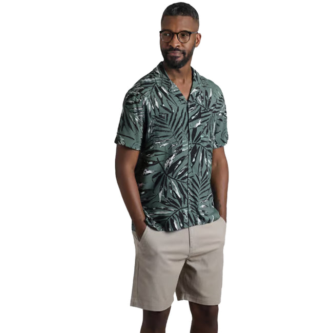 Army Green - Side - Weird Fish Mens Holborn Hawaiian Eco Viscose Shirt