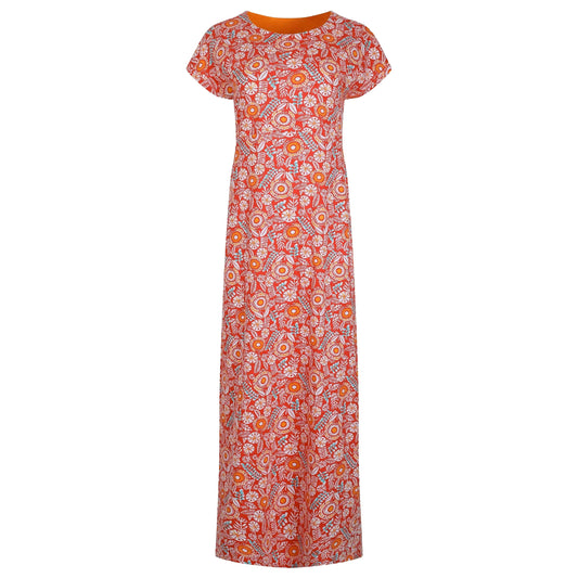 Tango Red - Front - Weird Fish Womens-Ladies Mirren All-Over Print Maxi Dress