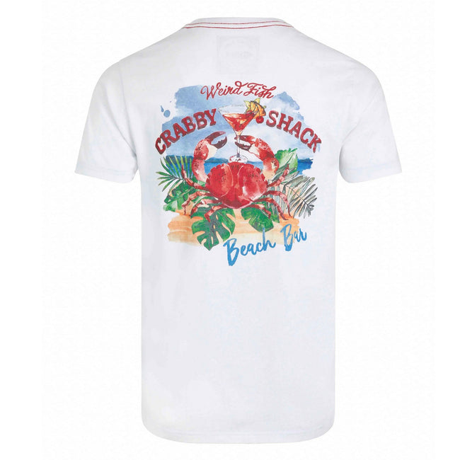 White - Back - Weird Fish Mens Crabby Shack Back Print T-Shirt