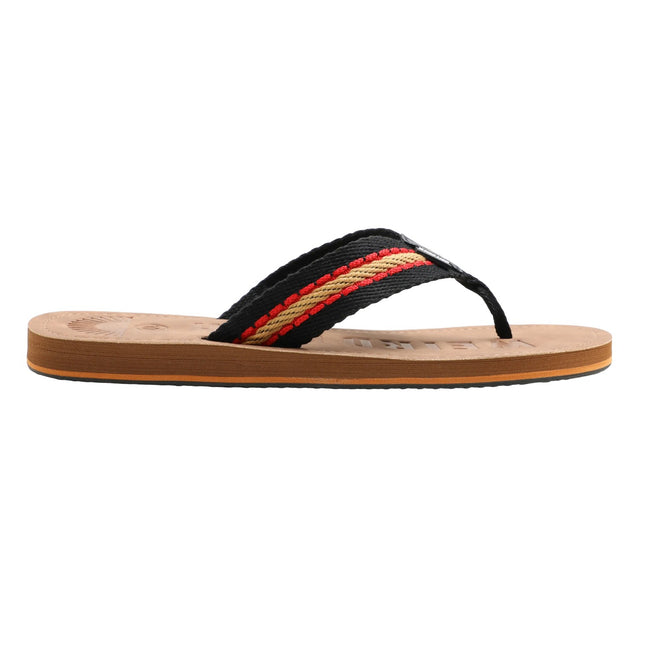 Caramel - Back - Weird Fish Mens Malham Faux Leather Flip Flops