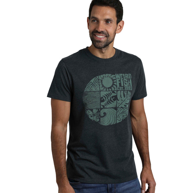Washed Black - Lifestyle - Weird Fish Mens Summer Sector Graphic T-Shirt