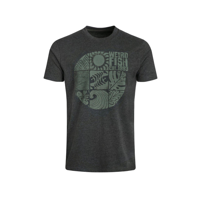 Washed Black - Front - Weird Fish Mens Summer Sector Graphic T-Shirt