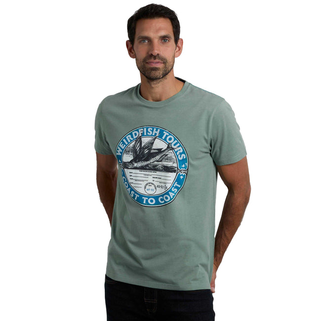 Dusty Teal - Side - Weird Fish Mens Coasting Graphic T-Shirt