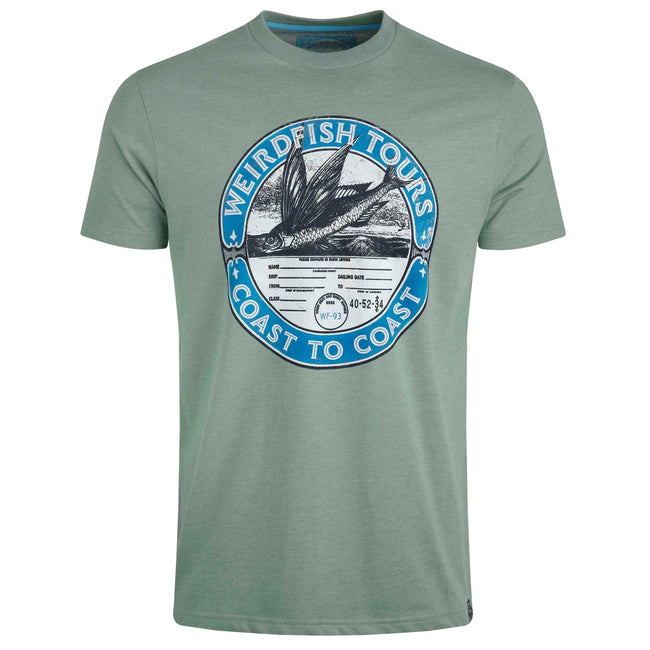 Dusty Teal - Front - Weird Fish Mens Coasting Graphic T-Shirt