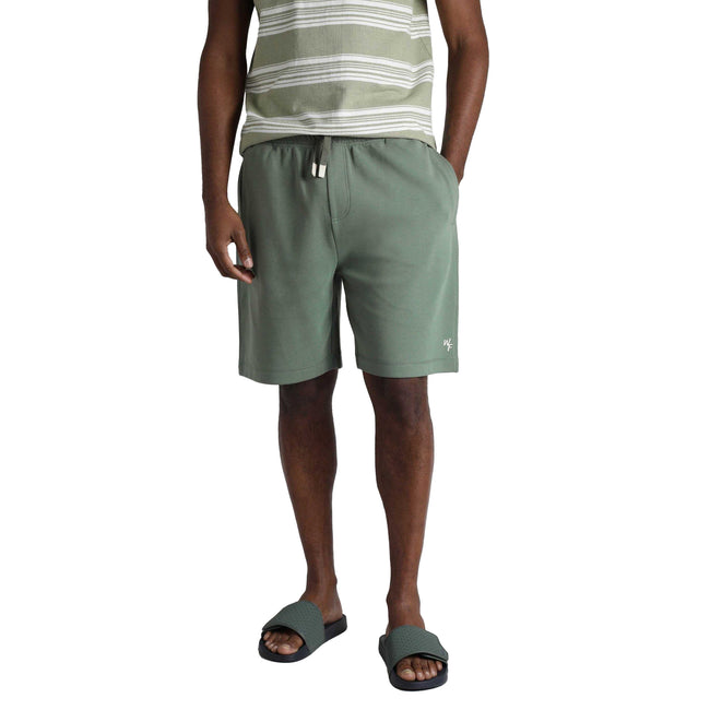 Army Green - Side - Weird Fish Mens Crawford Loop Back Shorts