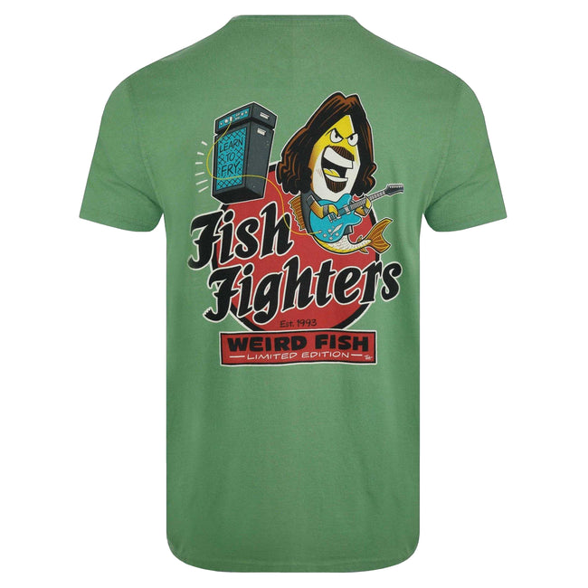 Artichoke Green - Back - Weird Fish Mens Fish Fighters Back Print T-Shirt