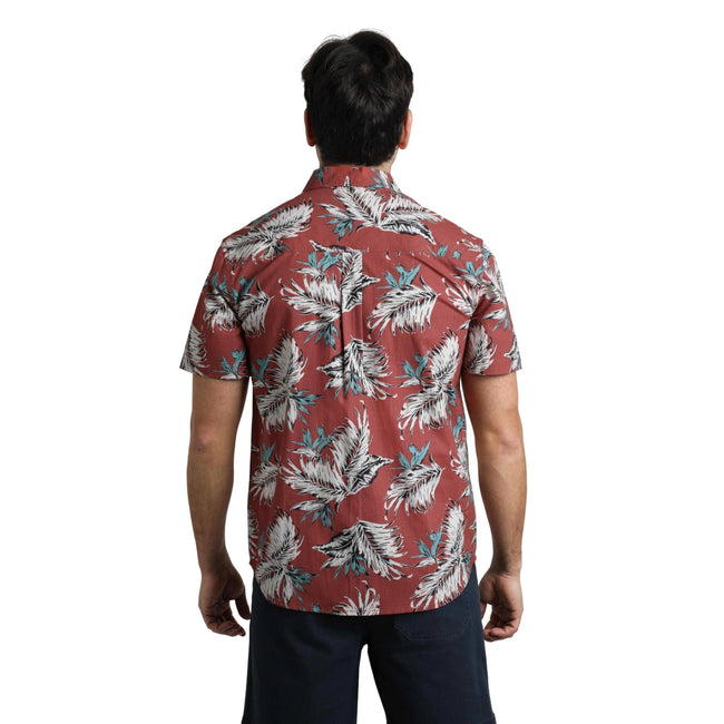 Paprika - Back - Weird Fish Mens Faraway Leaf Print Organic Cotton Shirt