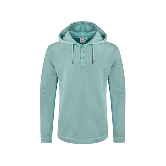 Mineral Blue - Front - Weird Fish Mens Woodside Loopback Sun Faded Hoodie