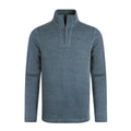 Dusty Blue - Front - Weird Fish Mens Stowe Knitted Quarter Zip Fleece Top