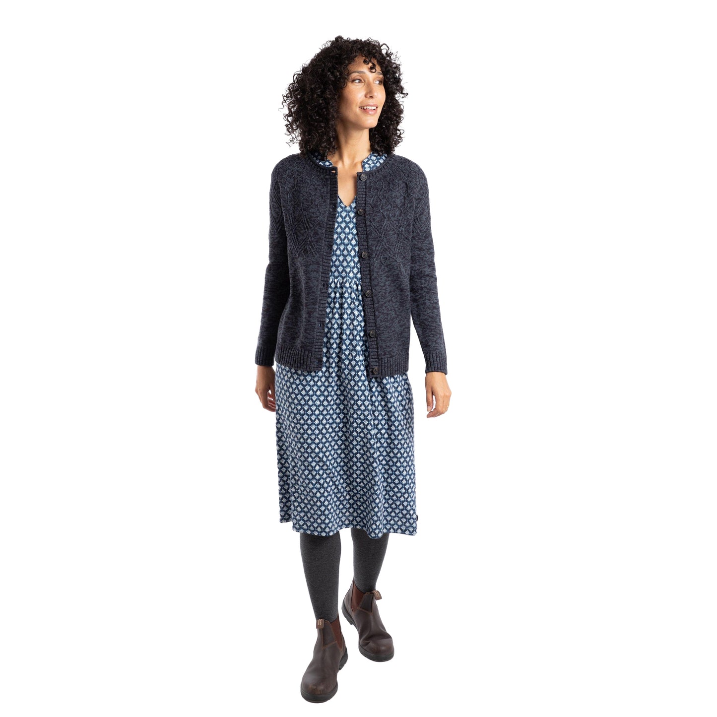 Navy - Pack Shot - Weird Fish Womens-Ladies Caballo Cardigan