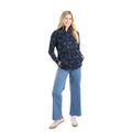 Lake Blue - Pack Shot - Weird Fish Womens-Ladies Reena Printed Quarter Zip Fleece Top