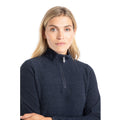 Midnight - Side - Weird Fish Womens-Ladies Sarah Textured Quarter Zip Fleece Top