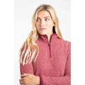 Garnet Red - Close up - Weird Fish Womens-Ladies Sarah Textured Quarter Zip Fleece Top