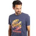 Dark Blue - Side - Weird Fish Mens Shatter Graphic Print T-Shirt