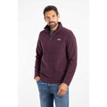 Aubergine - Front - Weird Fish Mens Errill Textured Quarter Zip Fleece Top