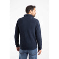 Midnight - Back - Weird Fish Mens Errill Textured Quarter Zip Fleece Top