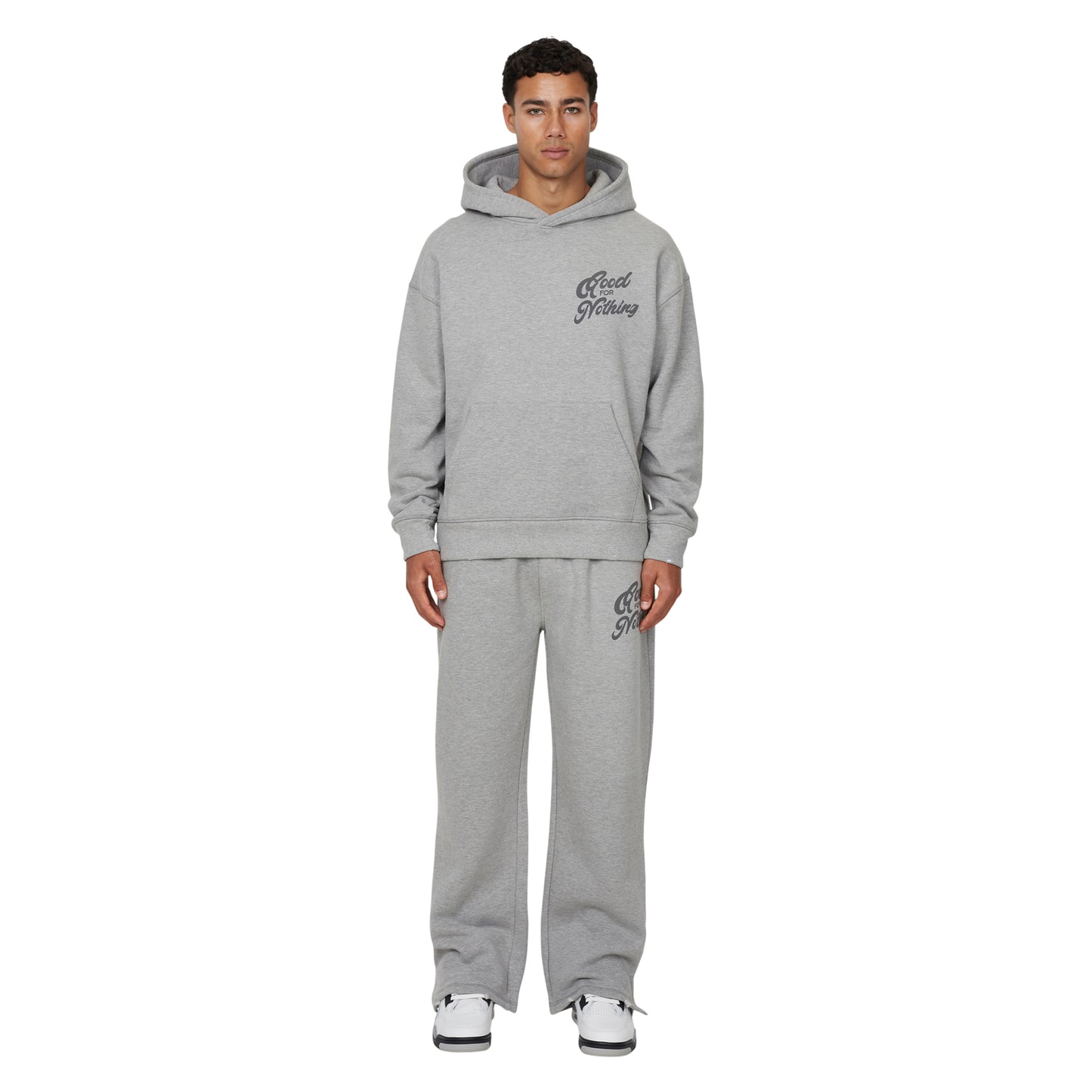 Grey - Lifestyle - Good For Nothing Mens Funky French Terry Pull Over Hoodie