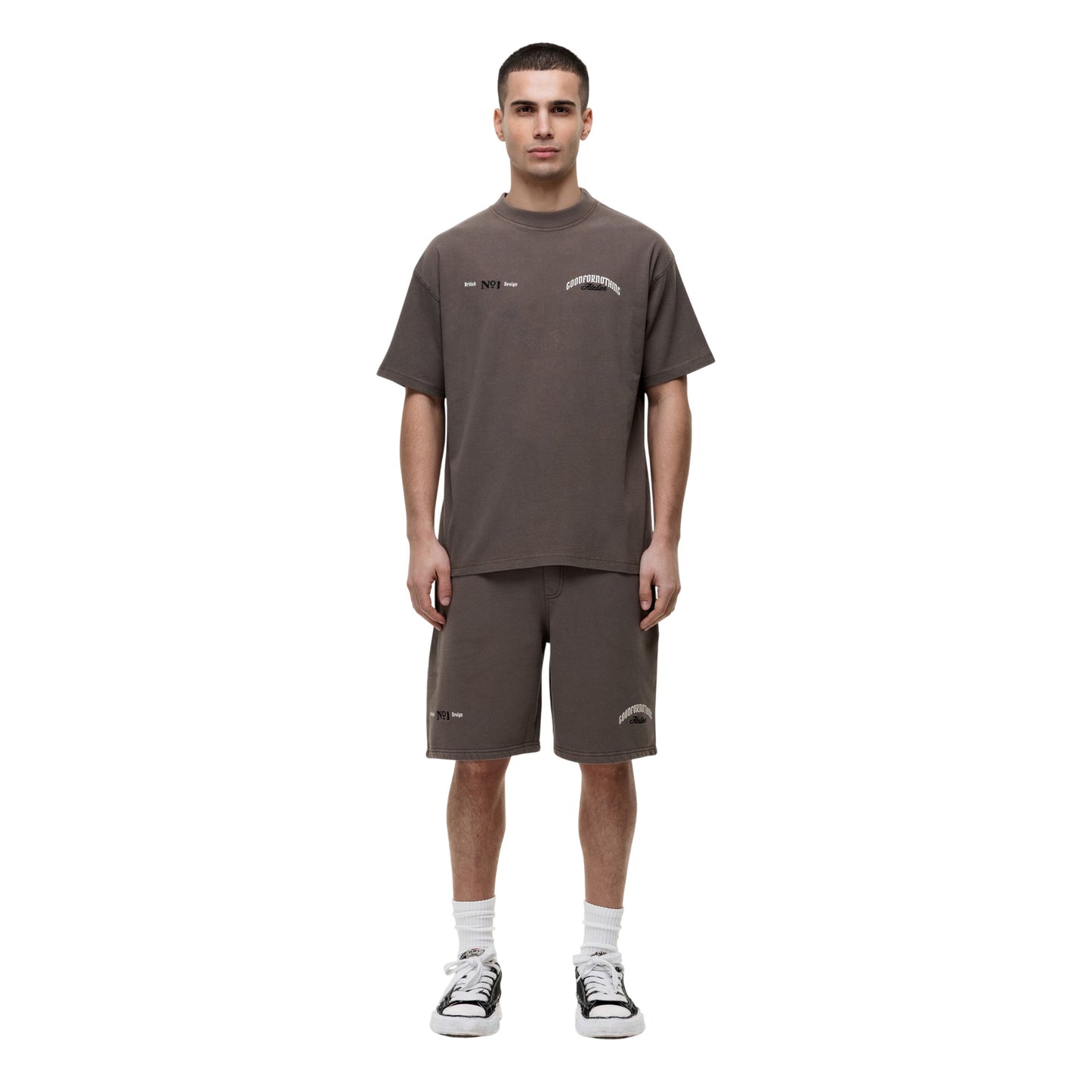 Taupe - Pack Shot - Good For Nothing Mens Antique Embroidered Shorts