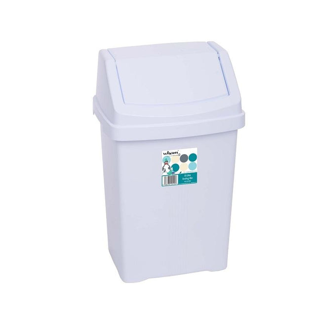 One Colour - Front - Casa 8L Swing Bin Ice White