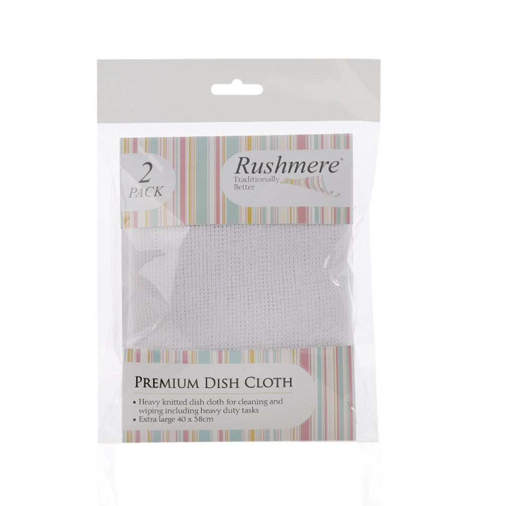 One Colour - Back - Rushmere Premium Dish Cloth Red Edge 2pk