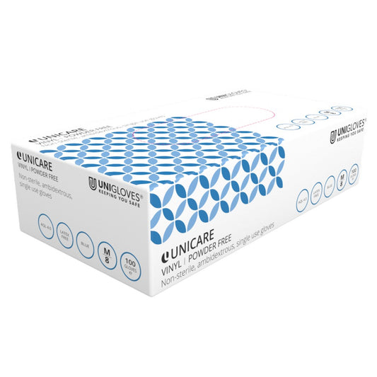 One Colour - Front - Disposable Vinyl Glove Powder Free Clear Blue Extra Large 100pk