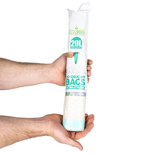 One Colour - Front - Eco360 Extra Strong Kitchen Drawstring Bin Liners 20L 20pk