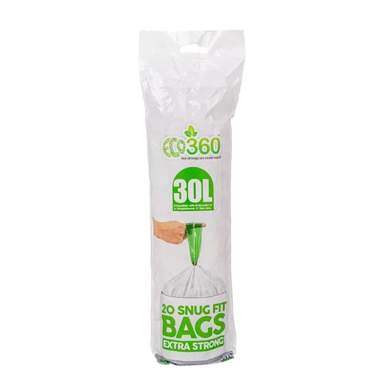 One Colour - Front - Eco360 Extra Strong Kitchen Drawstring Bin Liners 30L 20pk