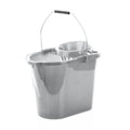 One Colour - Back - Leecroft Budget Oblong Mop Bucket Silver 14L