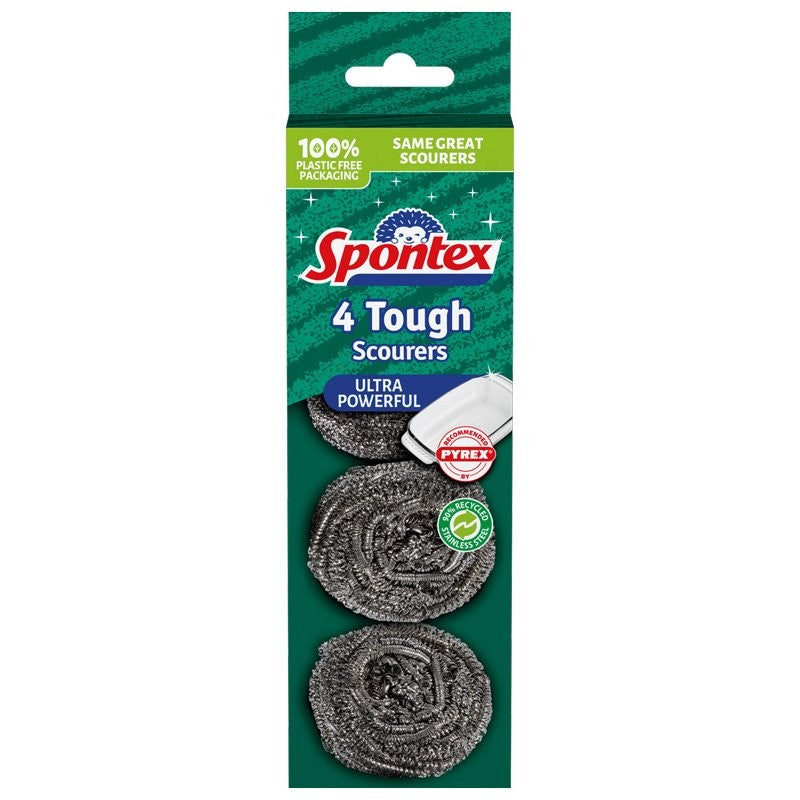 One Colour - Back - Spontex Tough Scourer 4pk