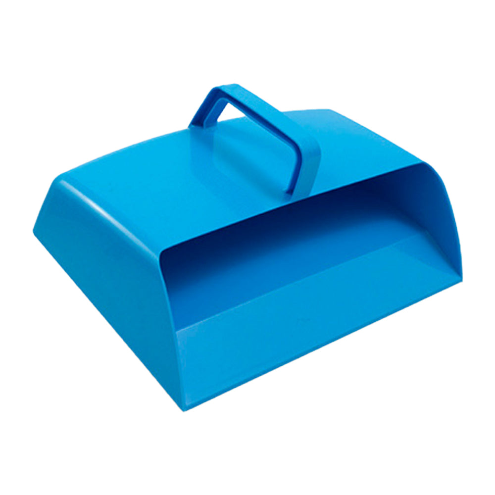 One Colour - Back - Plastic Hooded Dustpan Blue