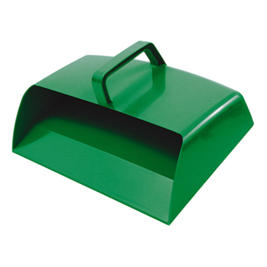 One Colour - Front - Plastic Hooded Dustpan Green