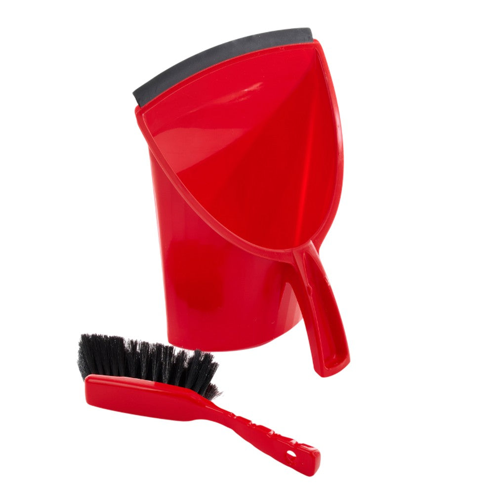 One Colour - Side - Leecroft SCOOPA Dustpan & Brush Soft Red