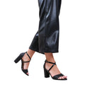 Black - Side - Where´s That From Womens-Ladies Ruth Crossover Strap Medium Block Heel Sandals