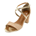 Gold - Front - Where´s That From Womens-Ladies Ruth Crossover Strap Medium Block Heel Sandals