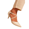 White - Back - Where´s That From Womens-Ladies Kennedi Crossover Strap Kitten Heel Shoes