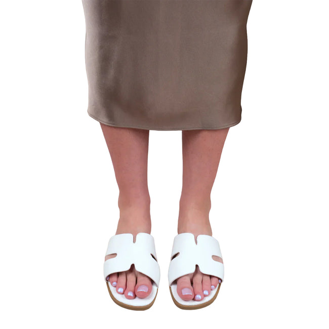 White - Back - Where´s That From Womens-Ladies Mae Instep Strap Wide Sandals