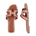 Tan - Front - Where´s That From Womens-Ladies Surge Cut Out Instep Strap Flat Sandals