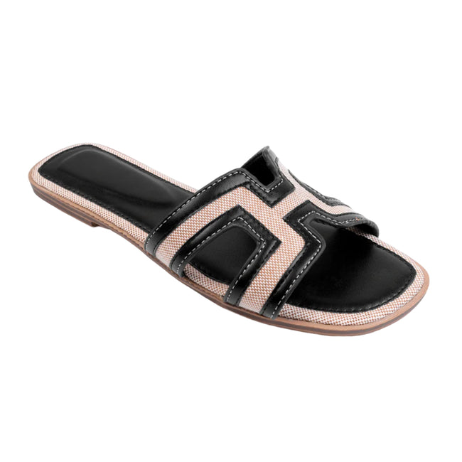 Black - Front - Where´s That From Womens-Ladies Surge Cut Out Instep Strap Flat Sandals