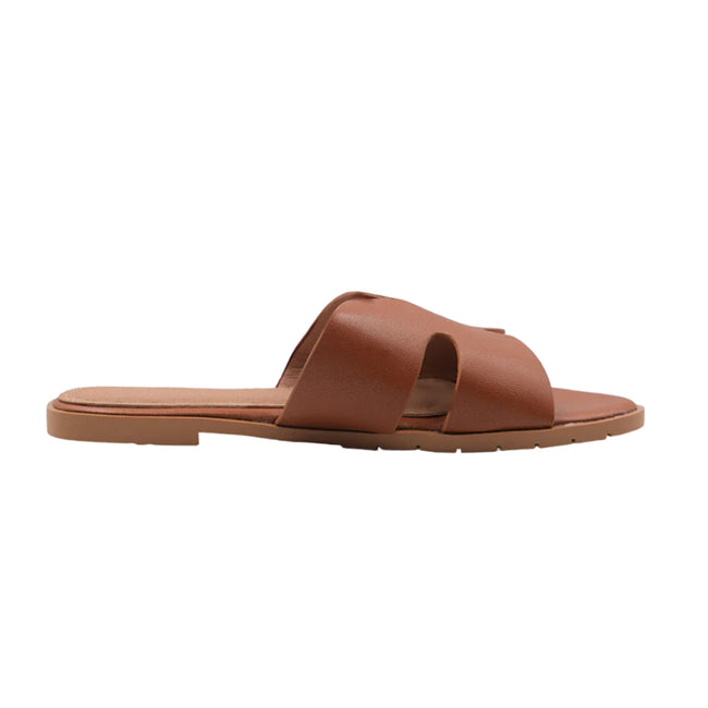 Tan - Front - Where´s That From Womens-Ladies Mae Instep Strap Sandals