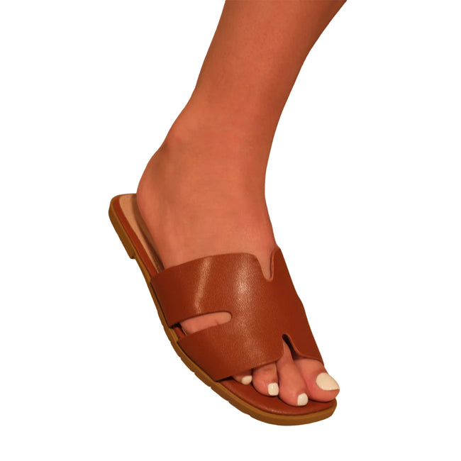 Tan - Side - Where´s That From Womens-Ladies Mae Instep Strap Sandals