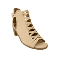 Light Cream - Side - Where´s That From Womens-Ladies Reydah Criss-Cross Faux Suede Block Heel Sandals