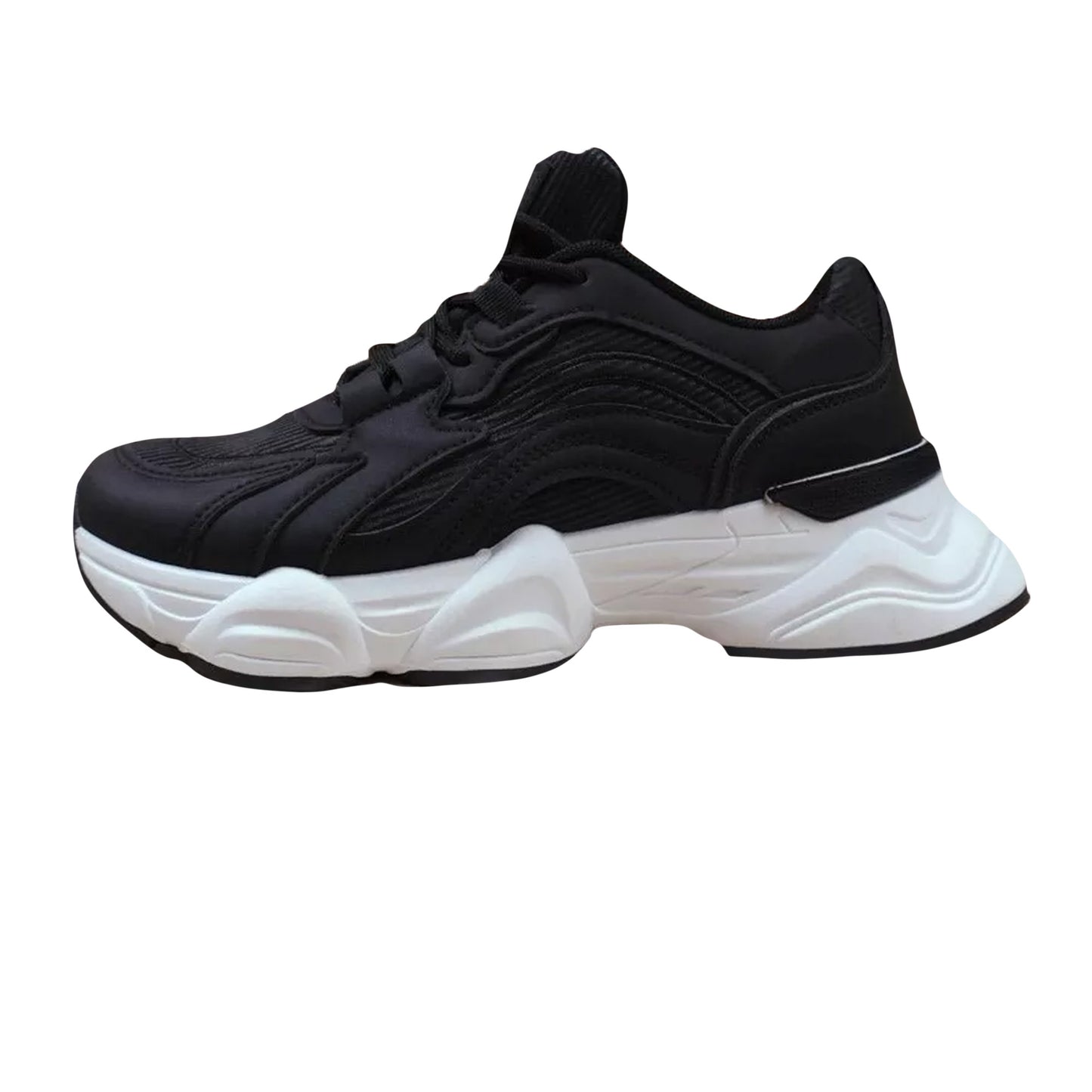 Black - Side - Where´s That From Womens-Ladies Citywalk Chunky Lace Up Trainers
