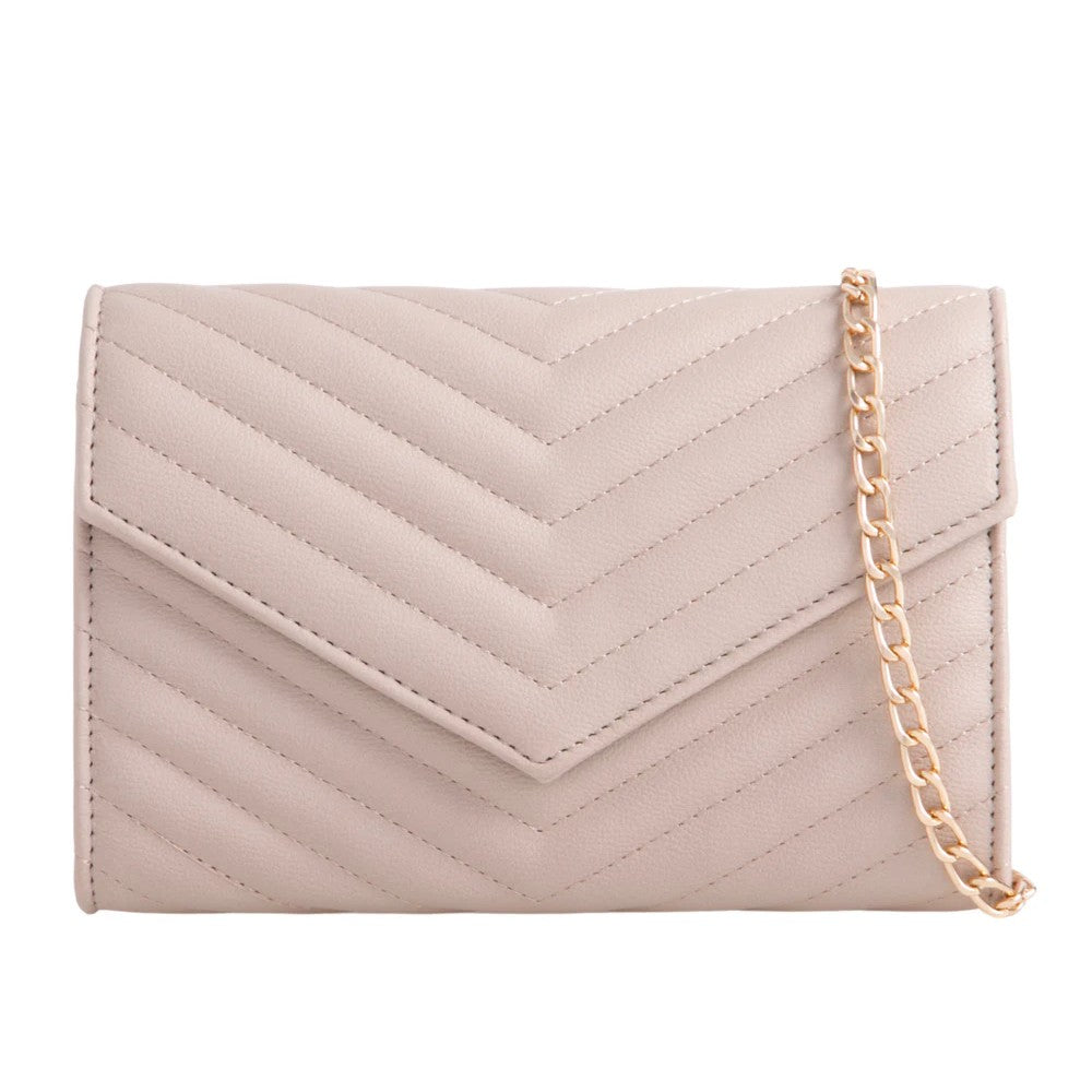 Stone - Front - Where´s That From Odessa Embroidered Embroidered Clutch Bag