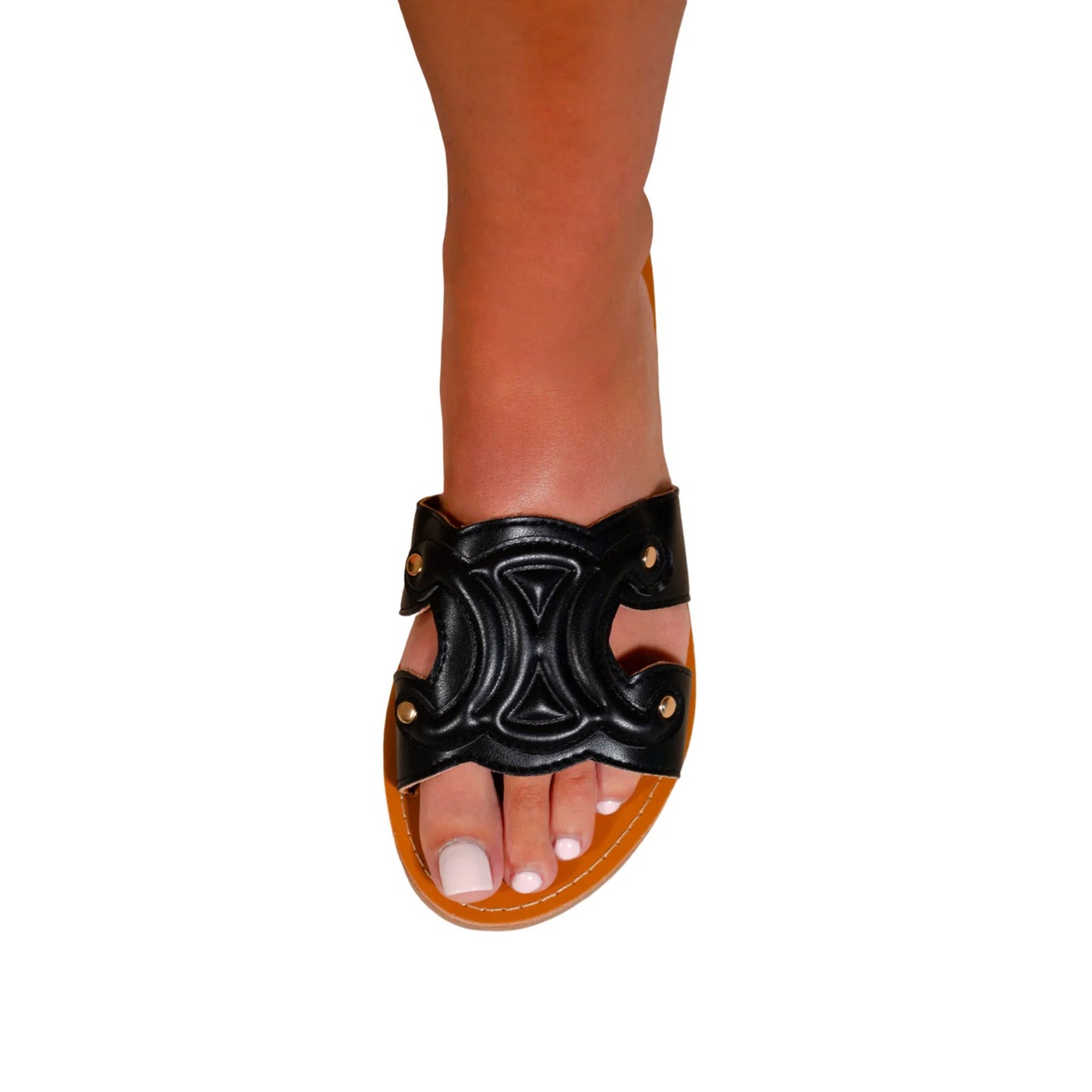 Black - Side - Where´s That From Womens-Ladies Norah Cut Out Faux Leather Single Strap Sandals