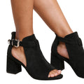 Black - Lifestyle - Where´s That From Womens-Ladies Lisa Suede Open Toe Wide Block Heel Sandals