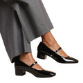 Black Patent - Lifestyle - Where´s That From Womens-Ladies Oslo Single Strap Square Toe Low Block Heel Court Shoes