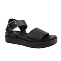 Black - Front - Where´s That From Womens-Ladies Phoenix PU Buckle Detail Wide Flat Sandals