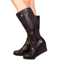 Black - Lifestyle - Where´s That From Womens-Ladies Lara Faux Leather Side Zip Wedge Mid Calf Boots
